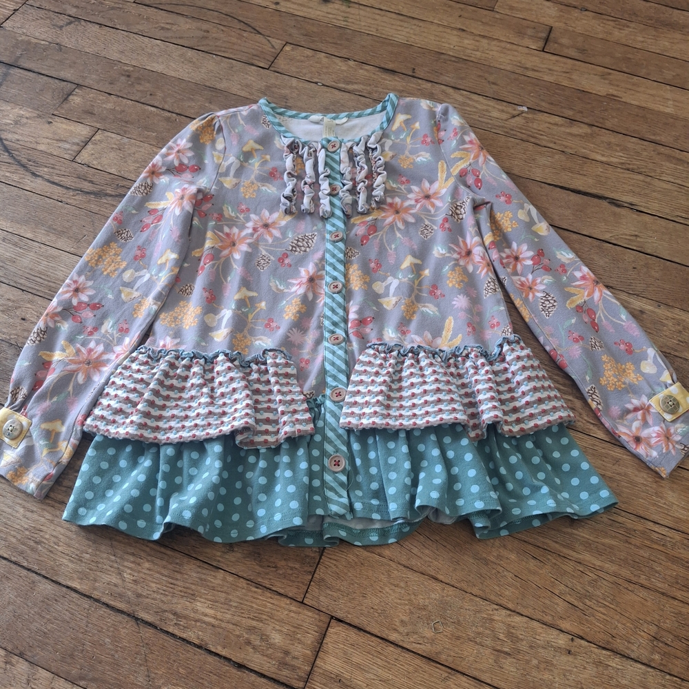 Matilda Jane Multicolor Floral Ruffle Blouse